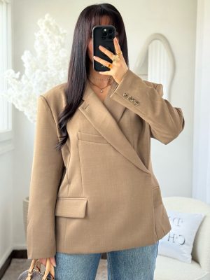 Blazer à Boutons Croisés Alma Camel
