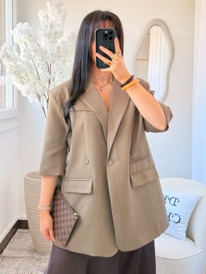 Blazer Nayla Manches Courtes 2 en 1 Marron Glacé
