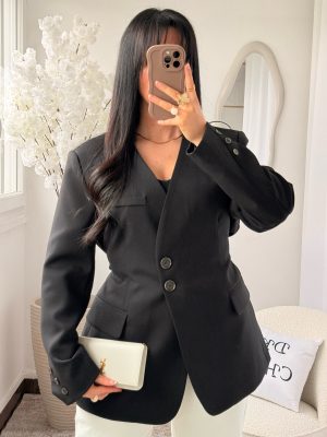 Blazer à Ceinture Loan Noir