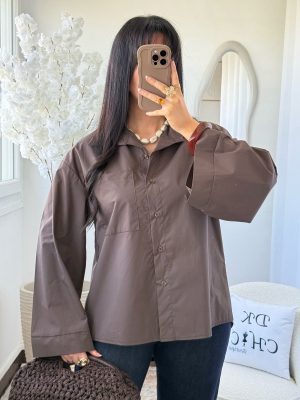 Chemise à Poche Kenza Marron