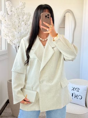 Blazer 2 en 1 Lin Oversize Lydia Écru