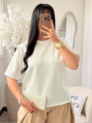 Tee Shirt Épaulettes Blanc