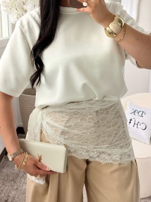 Foulard à Dentelle Blanc
