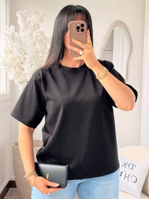 Tee Shirt Épaulettes Noir