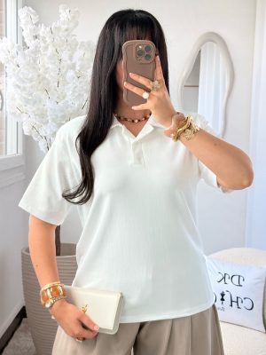 Polo Manches Courtes Blanc