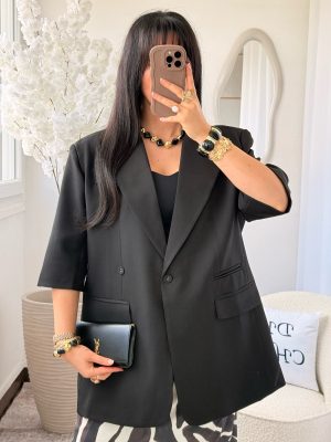 Blazer Nayla Manches Courtes 2 en 1 Noir